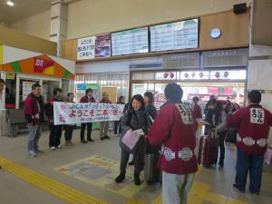 二本松駅にて候補生出迎え