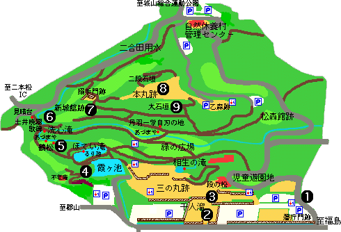 霞ヶ城公園案内図