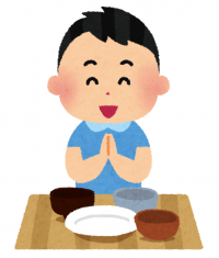 きれいに食べきった男の子のイラスト