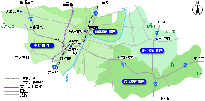 二本松市の地図