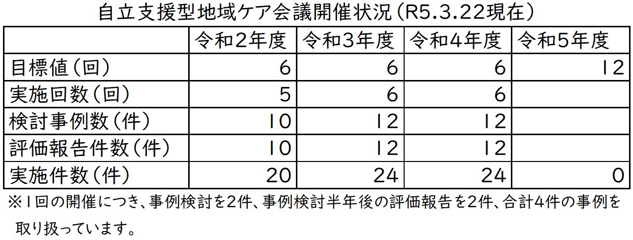 自立支援型地域ケア実施状況