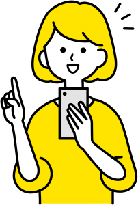 スマホひらめく女性
